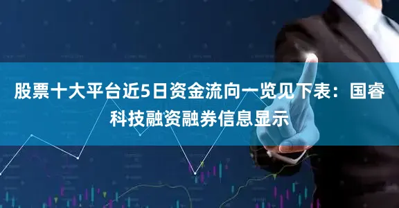 股票十大平台近5日资金流向一览见下表：国睿科技融资融券信息显示