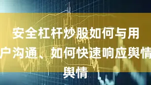 安全杠杆炒股如何与用户沟通、如何快速响应舆情